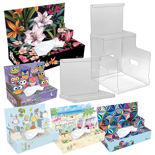 Starter Kit 3 : 1 présentoir + 11 "Fleurs de Lys" +  4 mini présentoirs + 16 boîtes (4 boîtes x 4 modèles)