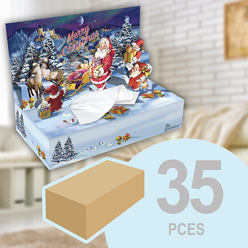 35 boîtes 3D DECO de mouchoirs, modèle &quot;Merry Christmas&quot;