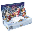 [PEB1R09H-OPCH001T001M05] "Merry Christmas" Boîte 3D DECO de mouchoirs 3 plis