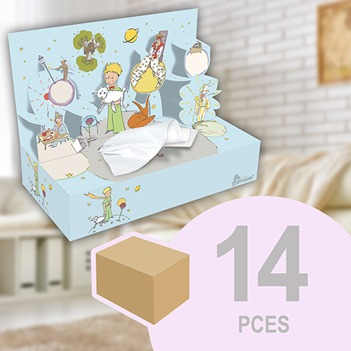 [MC014-PEB1R09H-SEPT001T001M05] 14 boîtes 3D DECO de mouchoirs, modèle "Le Petit Prince"