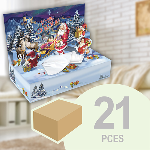 [MC021-PEB1R09H-OPCH001T001M05] 14 boîtes 3D DECO de mouchoirs, modèle "Merry Christmas" (copie)
